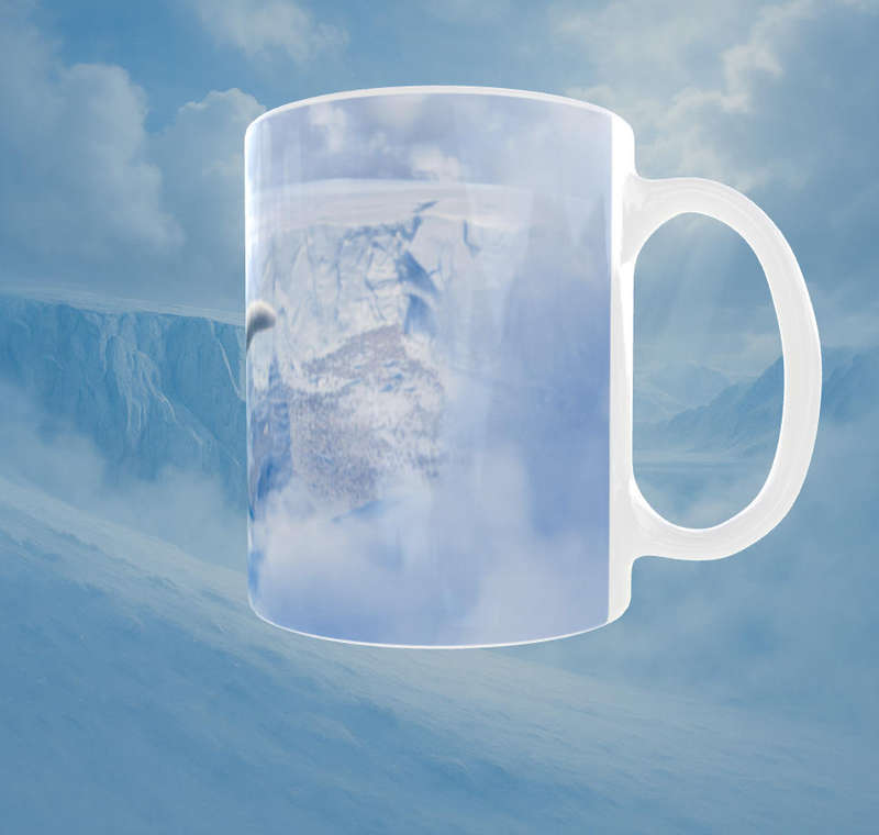 Chilly Joy Mug  Mumble Sliding on Ice  11oz Happy Feet Ceramic Mug by Mojo Prints