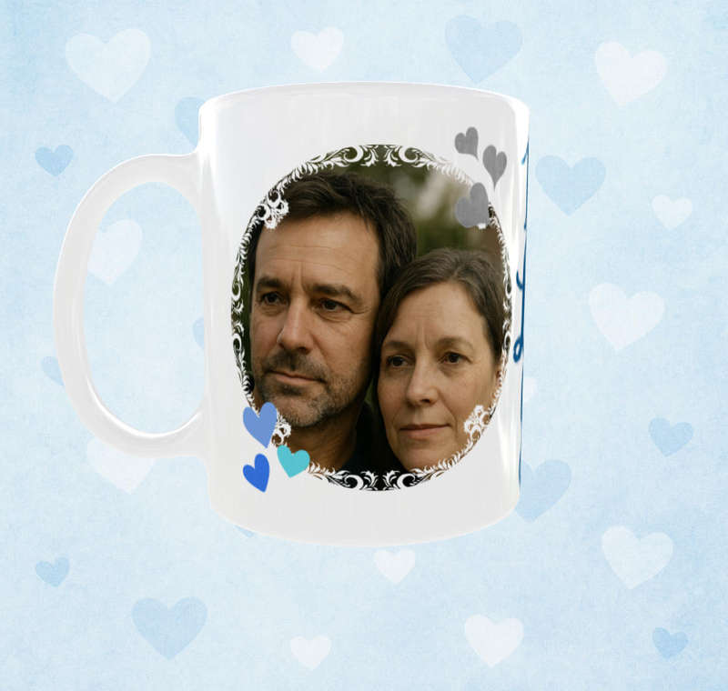 Fathers Day Mug  Personalized Gift | Custom Photo & Name | "This Dad Belongs To" Handprint Design