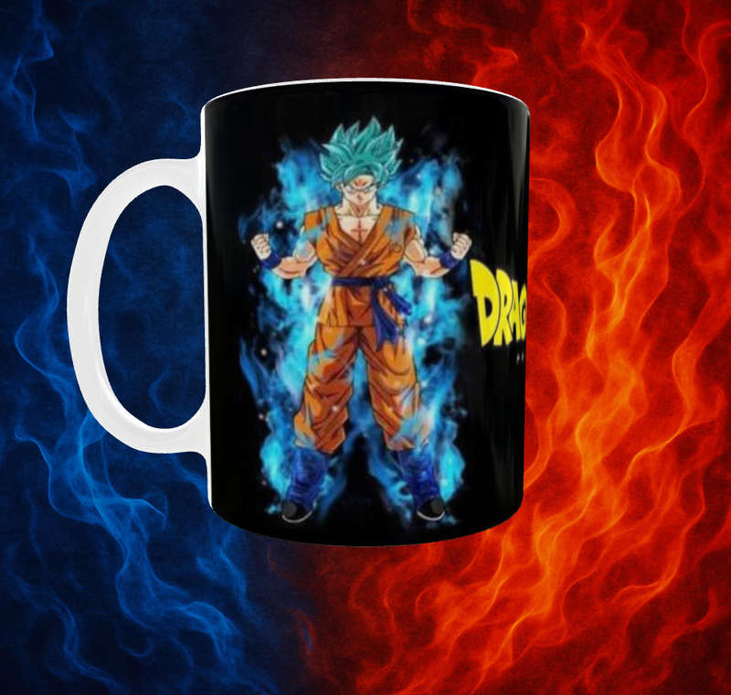  Dragon Ball Super Goku Blue vs Red Mug  11oz Sublimation Wrap 
