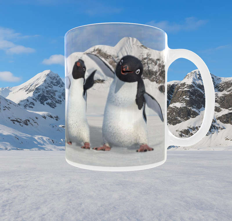 Happy Feet Amigos Mug  Dancing Penguin Squad  11oz Ceramic Mug by Mojo Prints