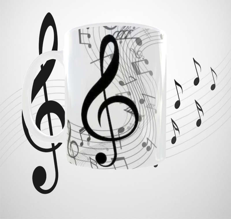  Black Treble Clef Music Mug 