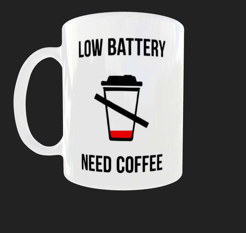  Low Battery Need Coffee  Funny Coffee Mug for Tired Souls 