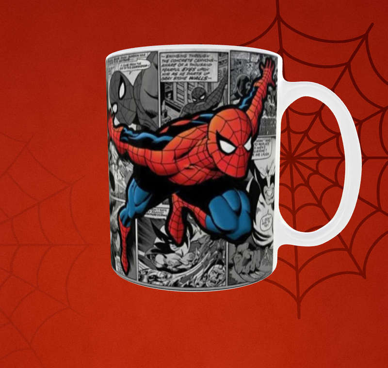  Retro Comic Spider-Man Mug  Classic Marvel Black & White Panel Design (11oz)