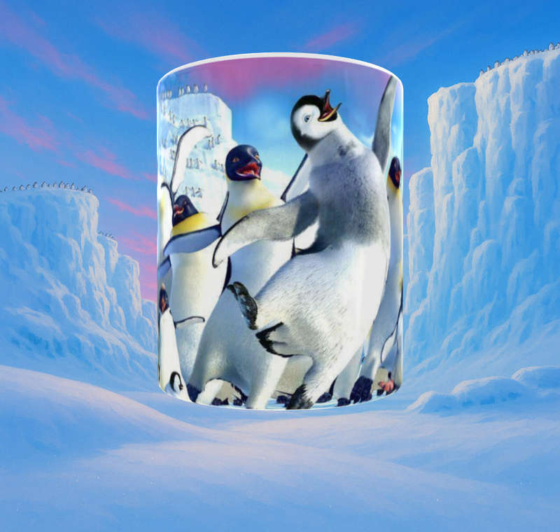 Happy Feet Penguin Party Mug  11oz Ceramic Sublimation Mug