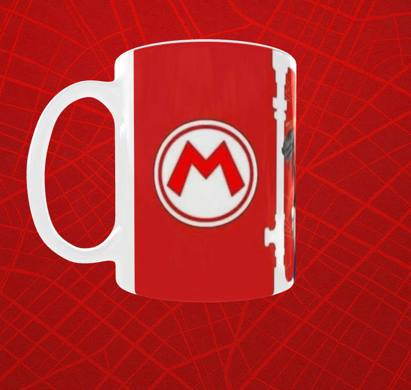 Super Mario Mug | Red Gamer Gift | Mario Bros Luigi Peach Toad Design | 11oz Ceramic Sublimation Mug