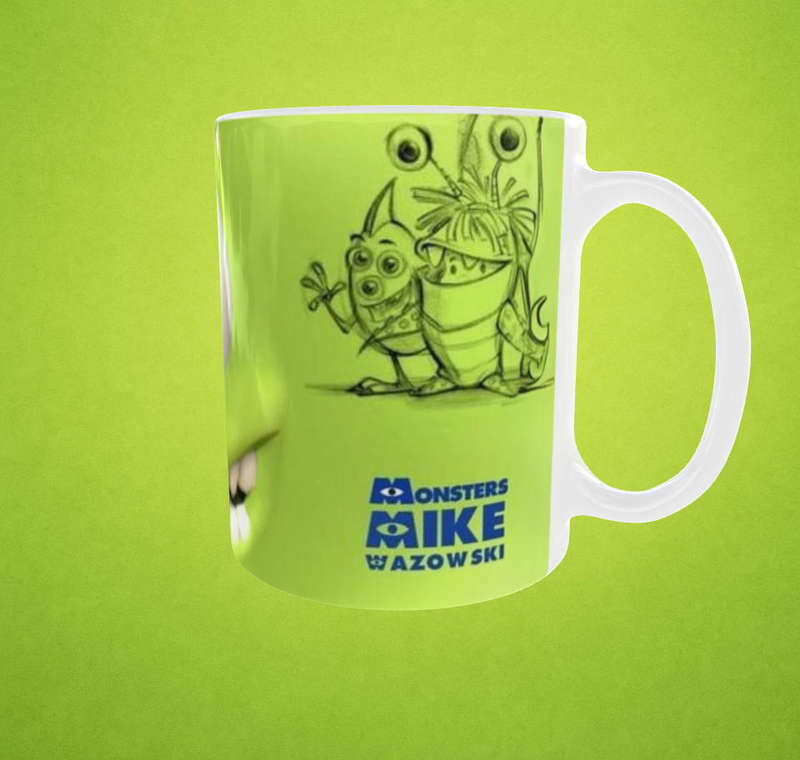  Monsters Inc Mike Wazowski Sketch Mug  11oz Green Ceramic Cup
