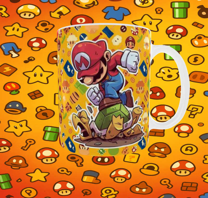 Super Mario Red Mug  Bold Logo Design | Game Lovers Gift | 11oz Sublimation Mug