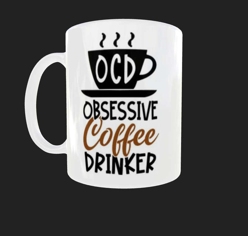 OCD Obsessive Coffee Drinker Mug  Funny Coffee Lover Gift | 11oz Ceramic