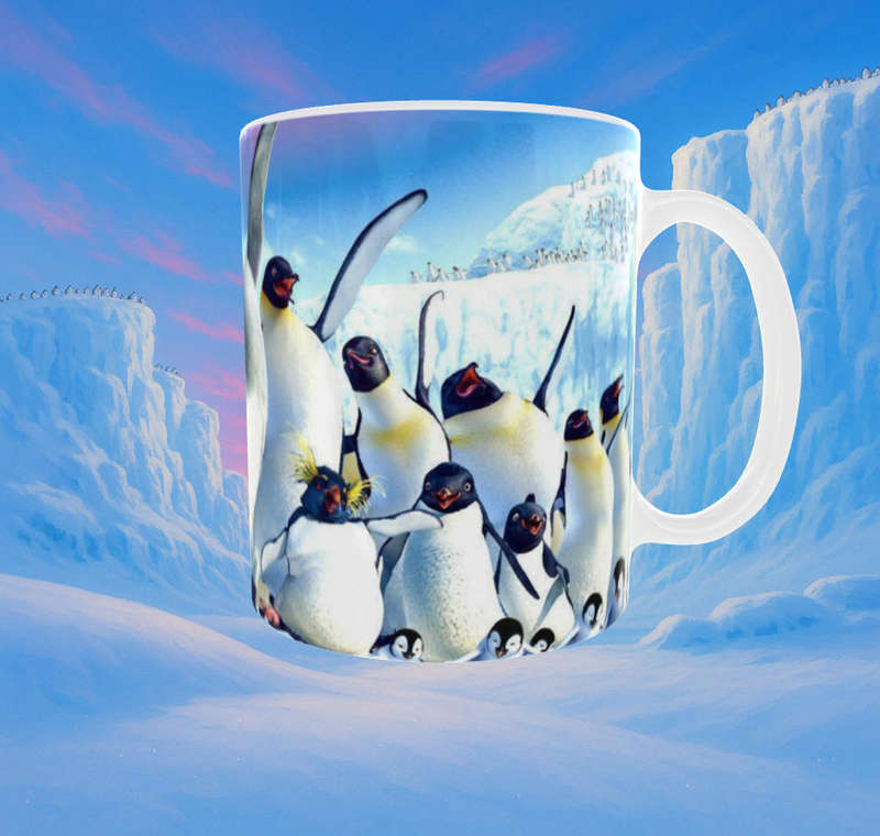 Happy Feet Penguin Party Mug  11oz Ceramic Sublimation Mug