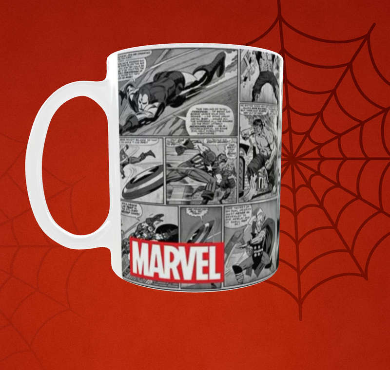  Retro Comic Spider-Man Mug  Classic Marvel Black & White Panel Design (11oz)
