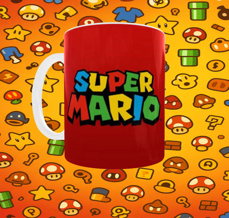 Super Mario Red Mug  Bold Logo Design | Game Lovers Gift | 11oz Sublimation Mug
