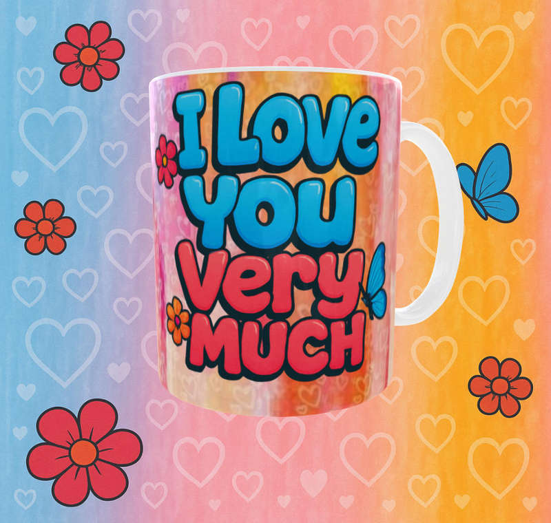  Lilo & Stitch Love Mug  I Love You Very Much  11oz Ceramic Sublimation Mug
