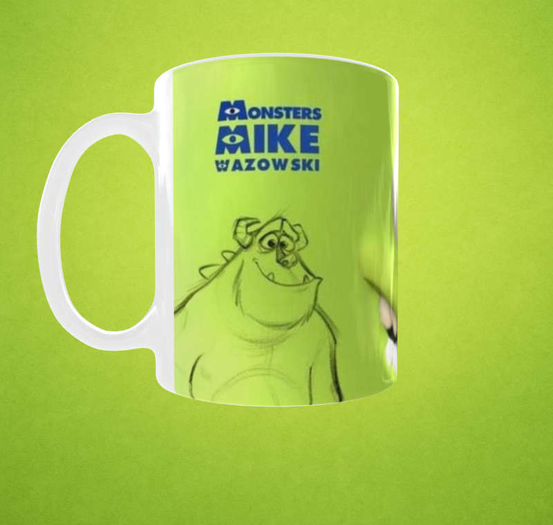  Monsters Inc Mike Wazowski Sketch Mug  11oz Green Ceramic Cup