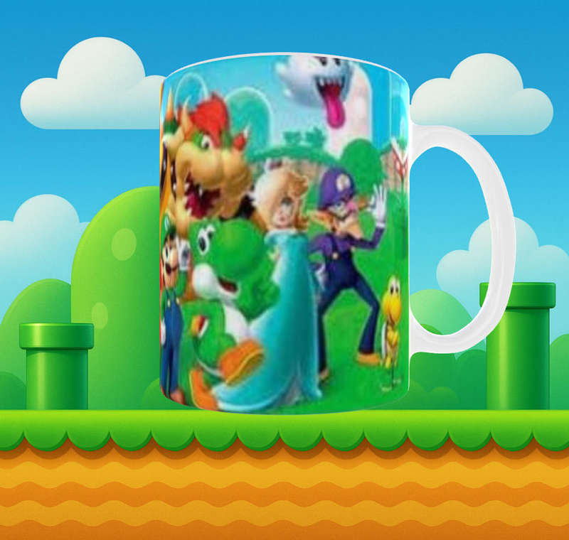 Yoshi Super Mario Mug - Colourful 11oz Ceramic Gift for Gamers | Mojo Prints
