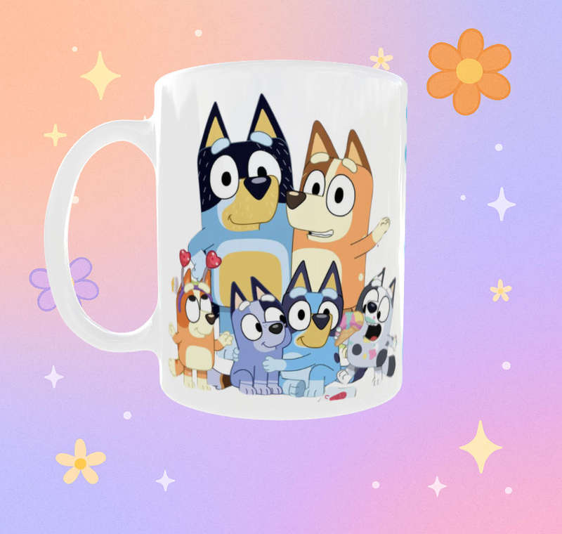 Bluey Family Mug  Funny Losing My Mind One Kid At A Time Design