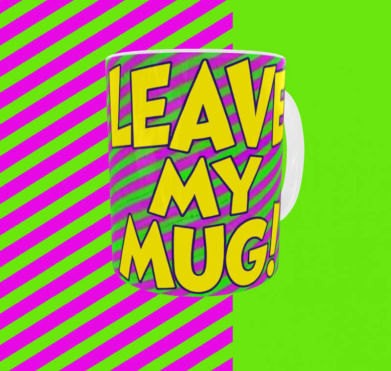 Leave My Mug  Angry Grinch Coffee Cup  Funny Christmas Mug  Bright Neon Green & Pink Grinch Gift