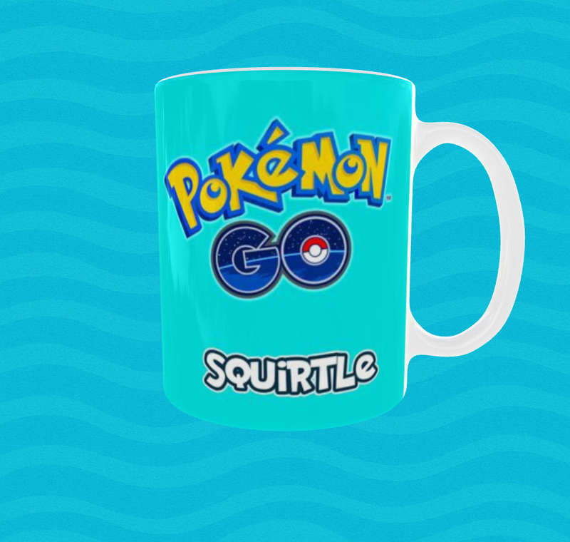 Squirtle Pokémon Mug | Cool Blue Character Face Wrap | 11oz Ceramic Mug