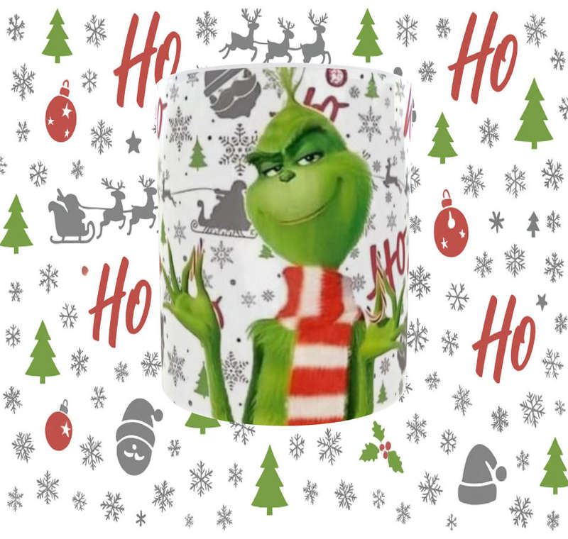  Grinch Mug  "Ho Ho Ho" Christmas Design 