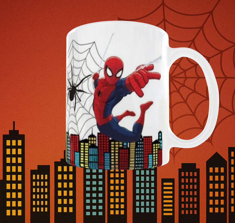  Spider-Man City Swing Mug  11oz Colourful Skyline Wrap | Perfect Superhero Gift