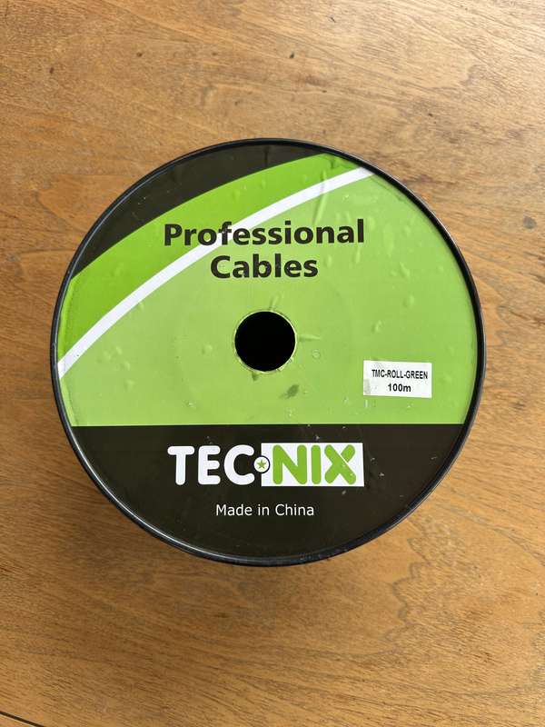 Tecnix 100M Balanced Microphone Cable Roll  Green