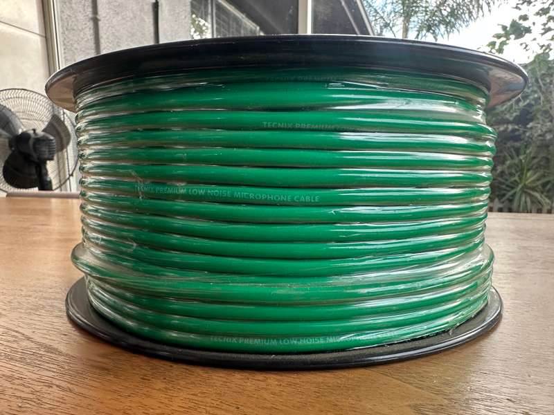 Tecnix 100M Balanced Microphone Cable Roll  Green