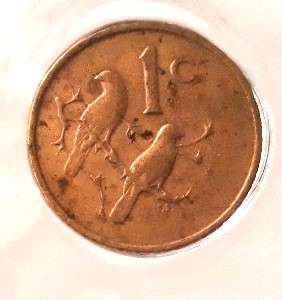 1966 South African 1 cent coin Afrikaans legend Rare