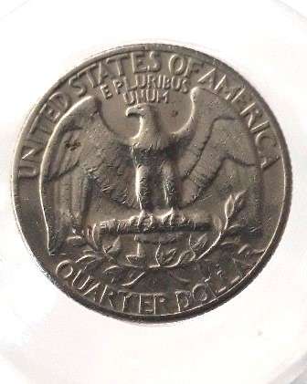 1967 Washington USA Quarter dollar coin with dye chips ERROR