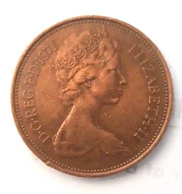 1971 United Kingdom British 2 New Pence coin RARE if good condition