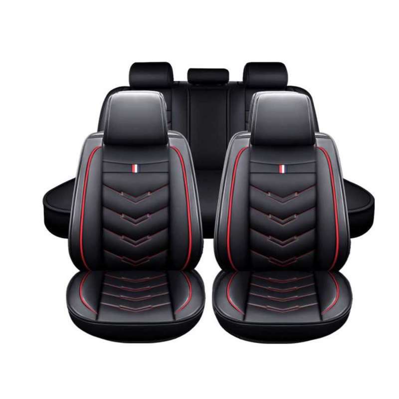 5 Seat Car Seat Cover-Black Red.