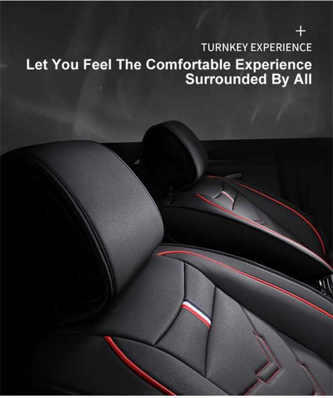 5 Seat Car Seat Cover-Black Red.