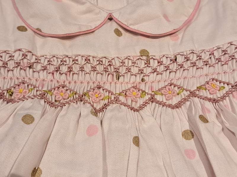 Baby Girls Cotton Smock Dress Long Sleeve 6-12 months