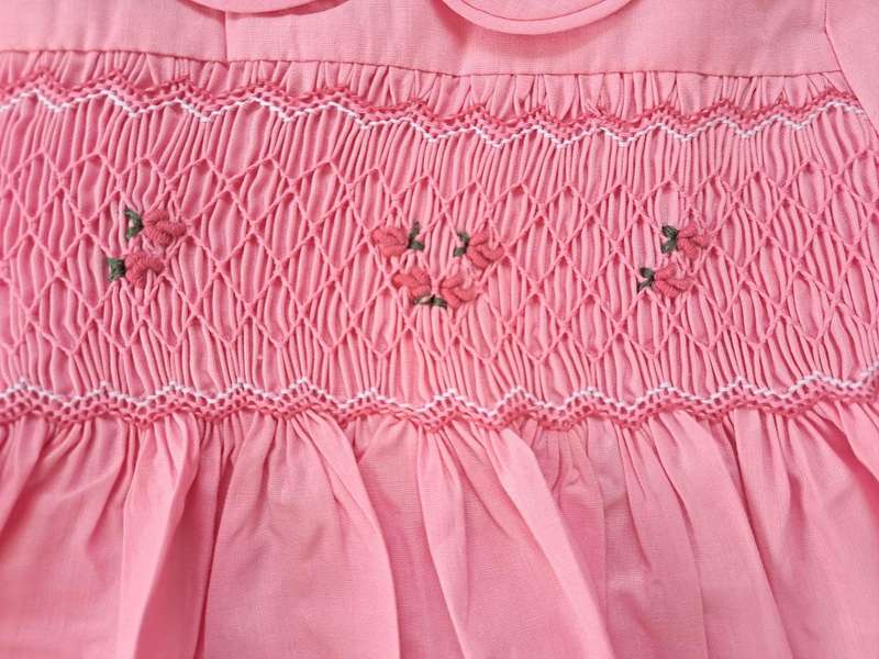 Baby and Toddler Girls Pink Smock Cotton Dress 6-12 months/ 1-2 years/ 2-3 years