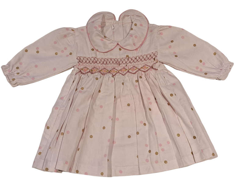 Baby Girls Cotton Smock Dress Long Sleeve 6-12 months