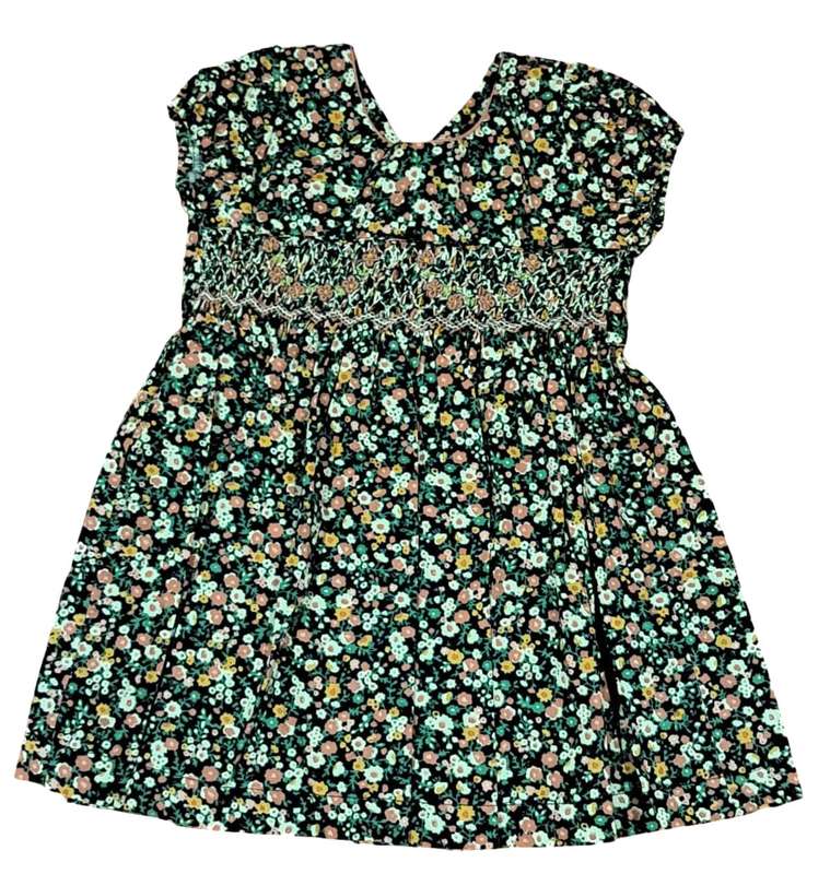 Baby Girls Floral Smock Dress Short sleeve 6-12 months
