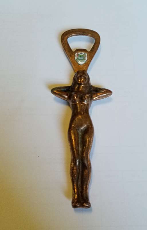 Vintage mazelspoort copper bottle opener