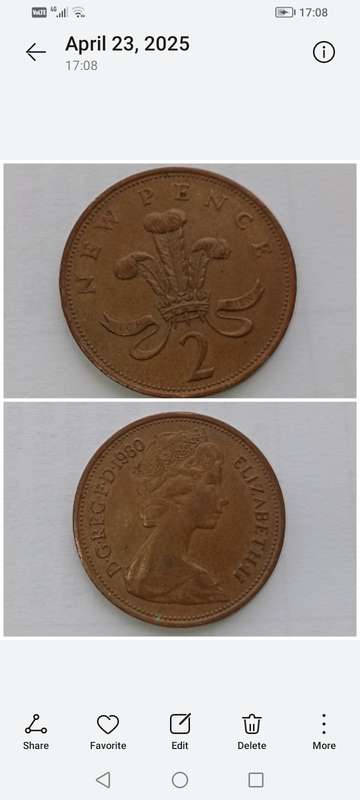 Very rare 1980 (2 pence new) in good condition