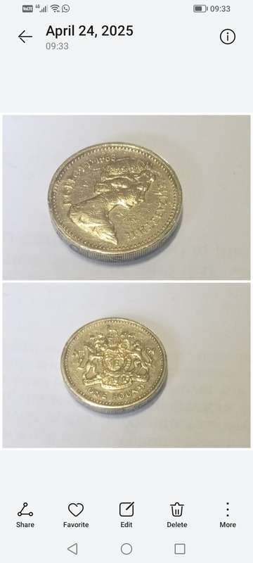 1983 Elizabeth II one pound coin rare