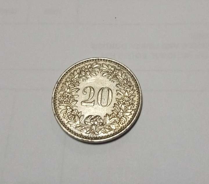 20 rappen 1961 Switzerland coin