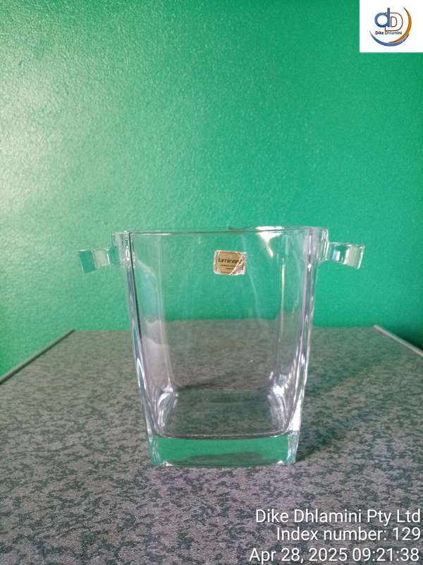 Minimalist clear glass ice bucket stratus luminarc arcoroc cristal D'arques EXC