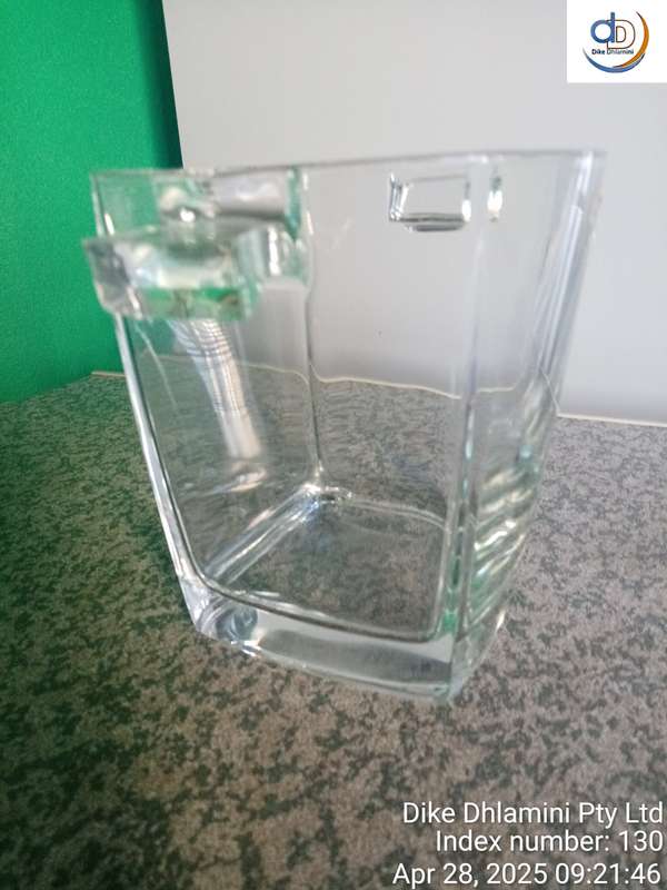 Minimalist clear glass ice bucket stratus luminarc arcoroc cristal D'arques EXC