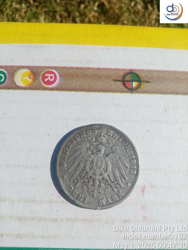 Duetsche reich 1912 drei mark