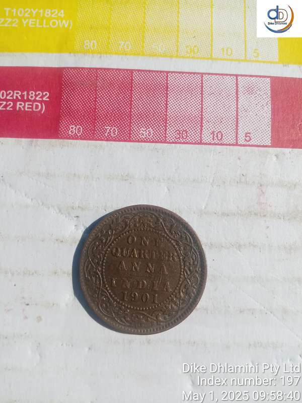 Victoria empress 1901 one quarter anna india