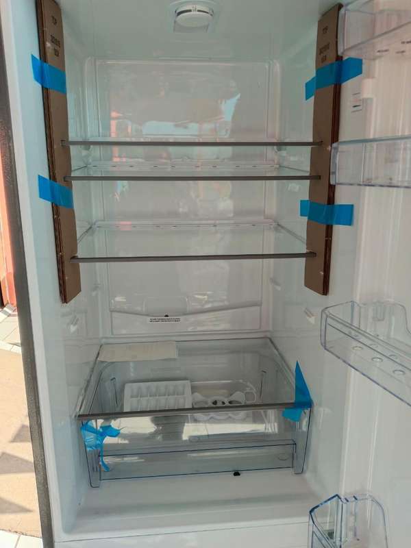 DEFY 350L BOTTOM FRIDGE FREEZER METALLIC