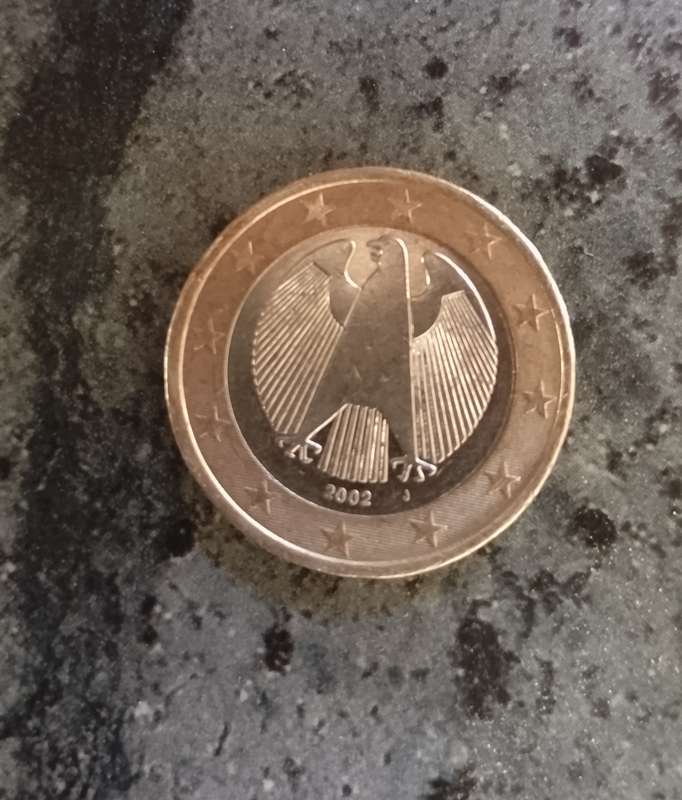 1 Euro Coin Germany 2002 J - Rare Minting Error