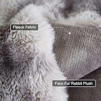 (Not Cheap, Low Quality or Copied see description) Faux Rabbit Fur Fleece Blanket Blue