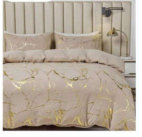 5pc Velvet Marble Comforter Set Beige Queen