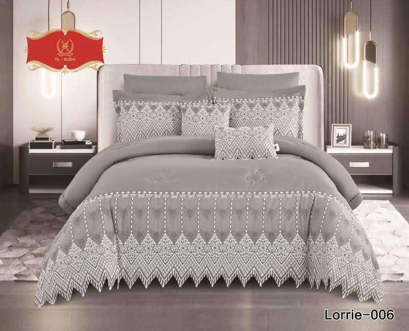 6pc Egyptian Cotton Duvet Cover Set Grey King