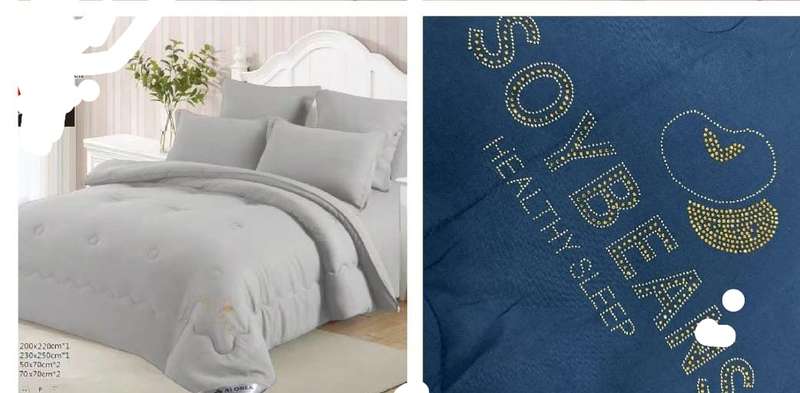 6pc Soybean Comforter Set Queen Soft Touch Microfibre Grey