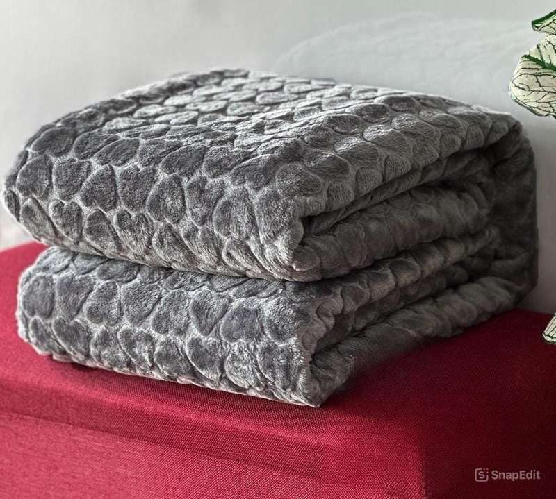 Super Queen Plush Blanket Dark Grey