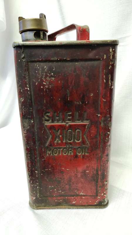 Vintage Shell x100 Motor Oil Can